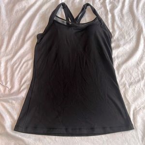 Lululemon workout tank built in bra mesh detail strappy back size 4